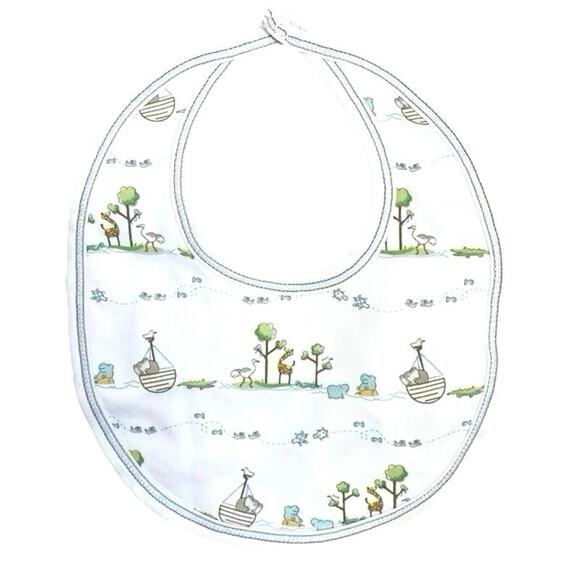 NEW KISSY KISSY Noah's Ark Boys Girls Unisex 100% Pima Cotton Bib One Size O/S - Picture 3 of 9